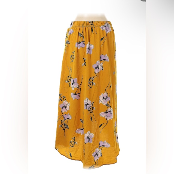 Les Lis Floral Maxi skirt, elastic, tie waist, asymmetrical tulip hem - Picture 2 of 4